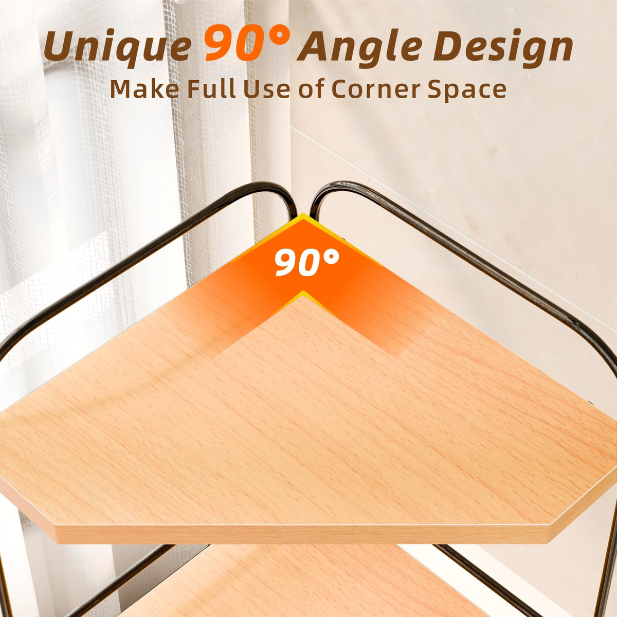 Naeqieo Corner Bathroom Counter Organizer, 3-Tier Wood Countertop Organizer