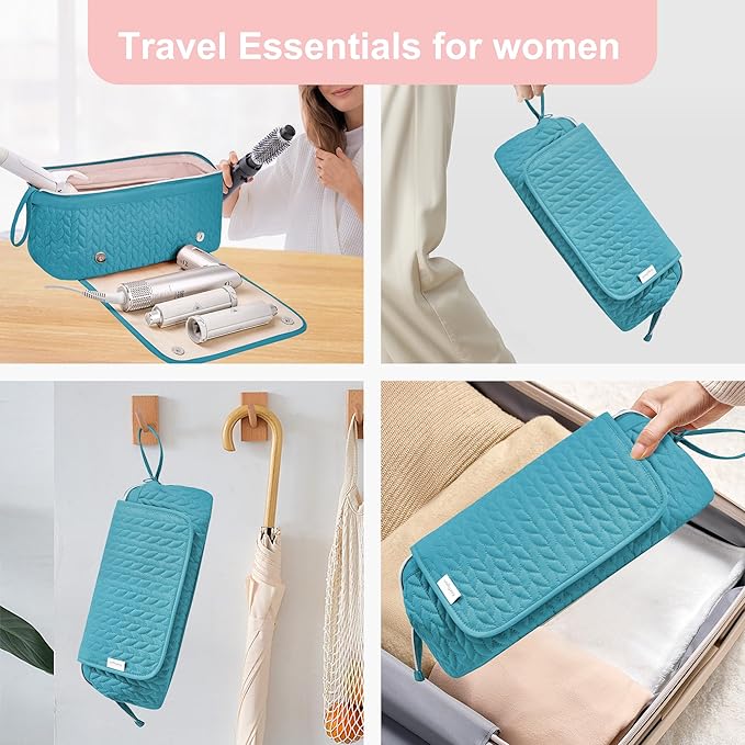 KarSyon Hair Tools Travel Bag with Hot Tool Mat 2 in 1 Organizer Bags