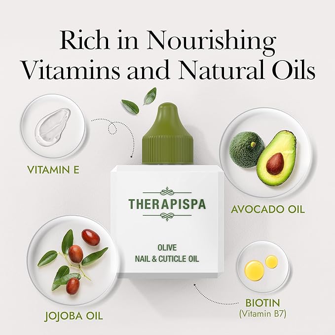 THERAPISPA Nail & Cuticle Oil with Avocado, Jojoba, Biotin & Vitamin E – Nourishes Cuticles, Strengthens Nails & Supports Nail Growth (Lavender, 2.0 fl oz)