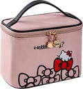 AmBealla Makeup Bag Large Waterproof Cosmetic Bags with Makeup Brush Holder,Cute Printed Makeup Organizer for Women Traveling,Portable Toiletry Bag for Girls