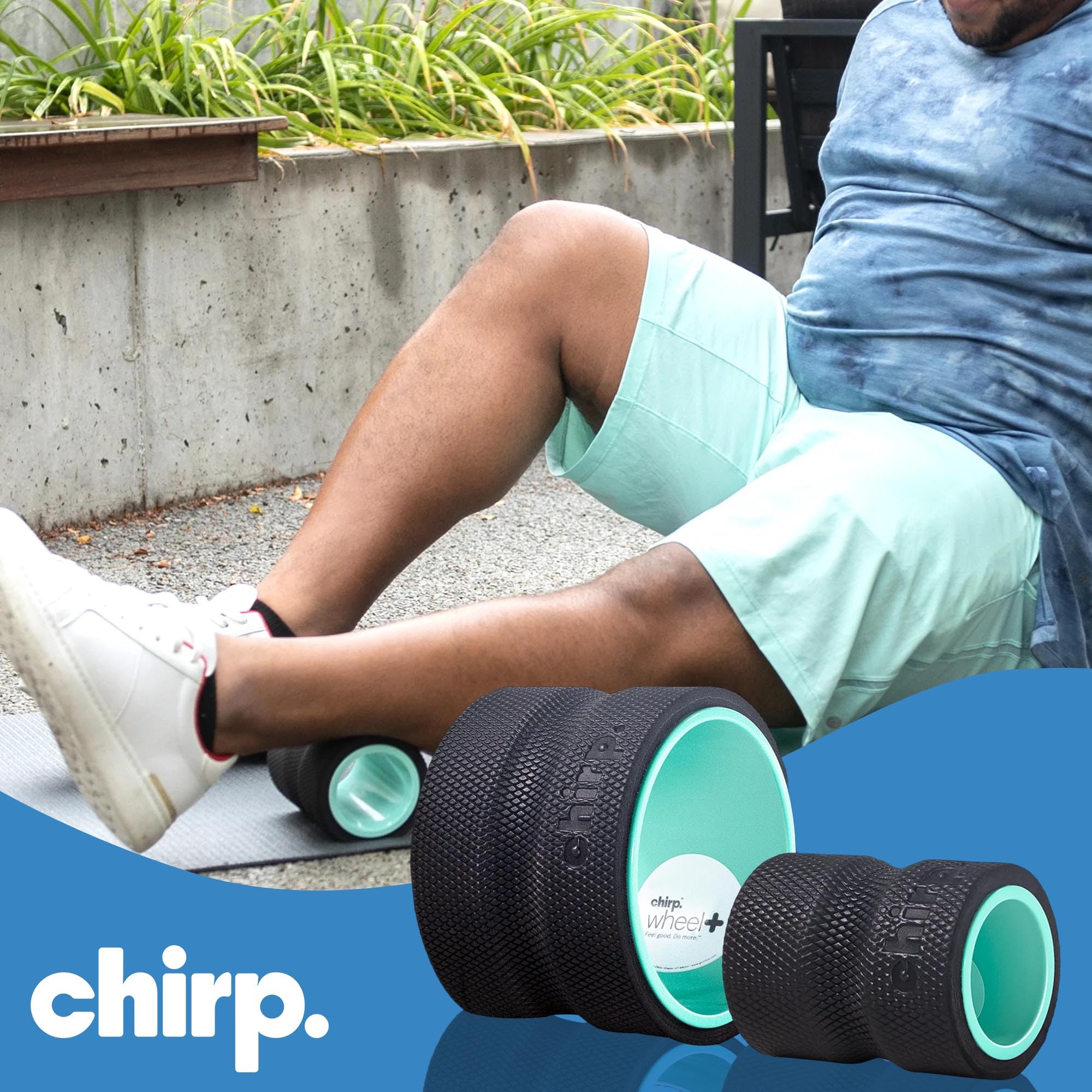 Chirp Wheel+ Foam Roller 2-Pack, Back & Neck Pain Relief, Mint