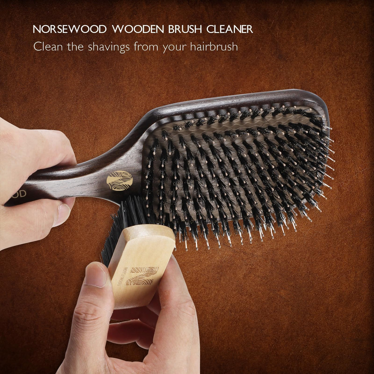 Boar Bristle Hair Brush Set, Soft Bristle Detangler for Enhancing Shine