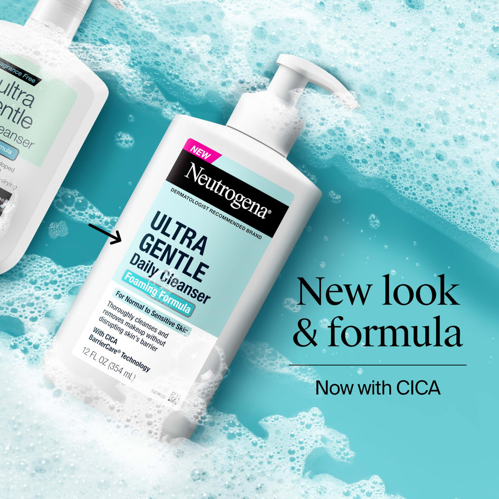 Neutrogena Ultra Gentle Foaming Facial Cleanser, Fragrance-Free, 12 fl oz