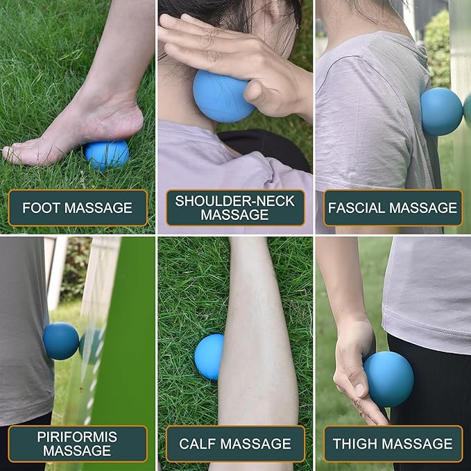 Massage Lacrosse Balls for Myofascial Release,Yoga Deep Tissue Massage,Trigger Point Therapy and Foot Plantar Fasciitis,Muscle Soreness Massager Ball (2Pack,Black)