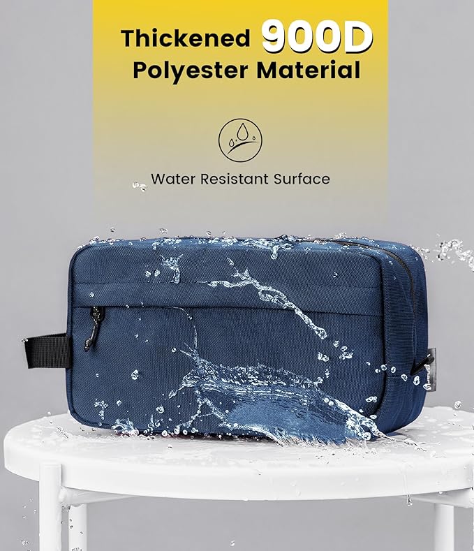 Vorspack Travel Toiletry Bag for Men - Hanging Toiletries Bag Water Resistant Travel Bag for Toiletries Accessories - Navy Blue