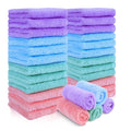 JOHOKAKITI 28 Pack Makeup Remover Cloths, Super Soft Premium Coral Velvet Facial Cleansing Towels 7x7 Inch, Highly Absorbent Microfiber Reusable Washcloths for Face, Eye, Lips