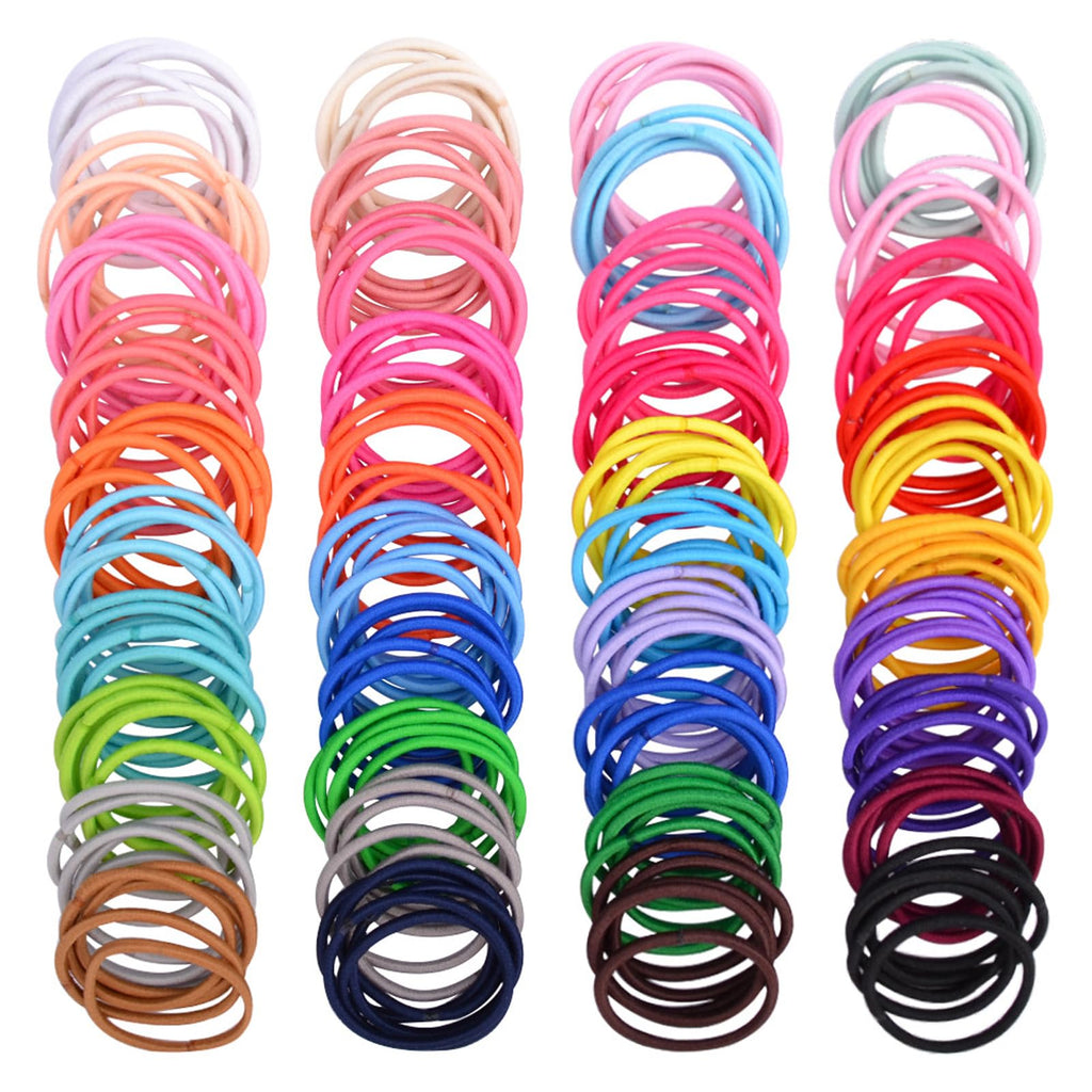 WillingTee 400PCS Small Hair Ties,No Crease Baby Hair Ties for Girls