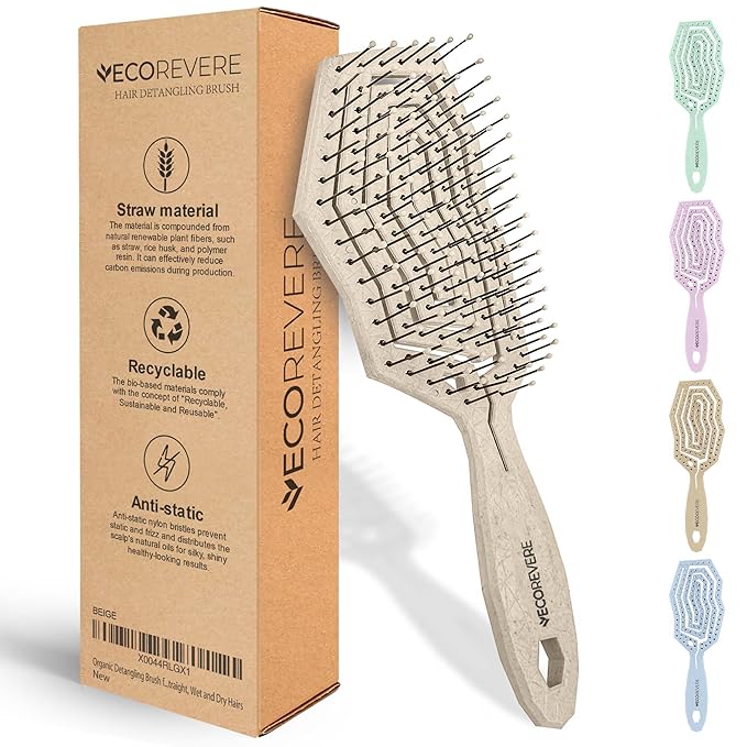 Detangler Brush For Women, Men & Kids - Anti-Static Detangle Hair Brush - Vented brush with 360° Flex Gently Removes Knots, Dry and Wet Brush Detangling Brush For Thick, Fine, Natural & Curly Hair