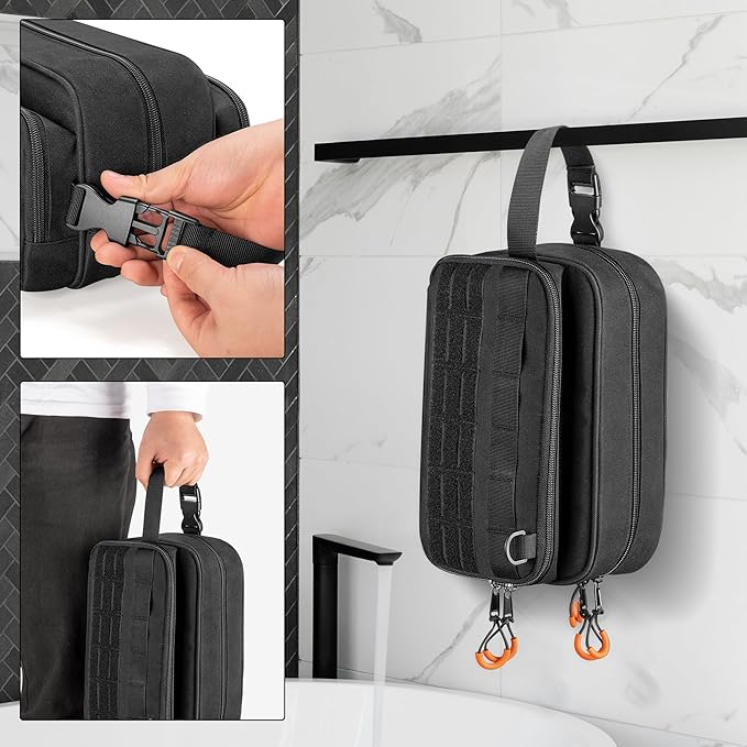 Prokva Tactical Toiletry Travel Bag for Men, Dopp Kit Shaving Organizer Bag