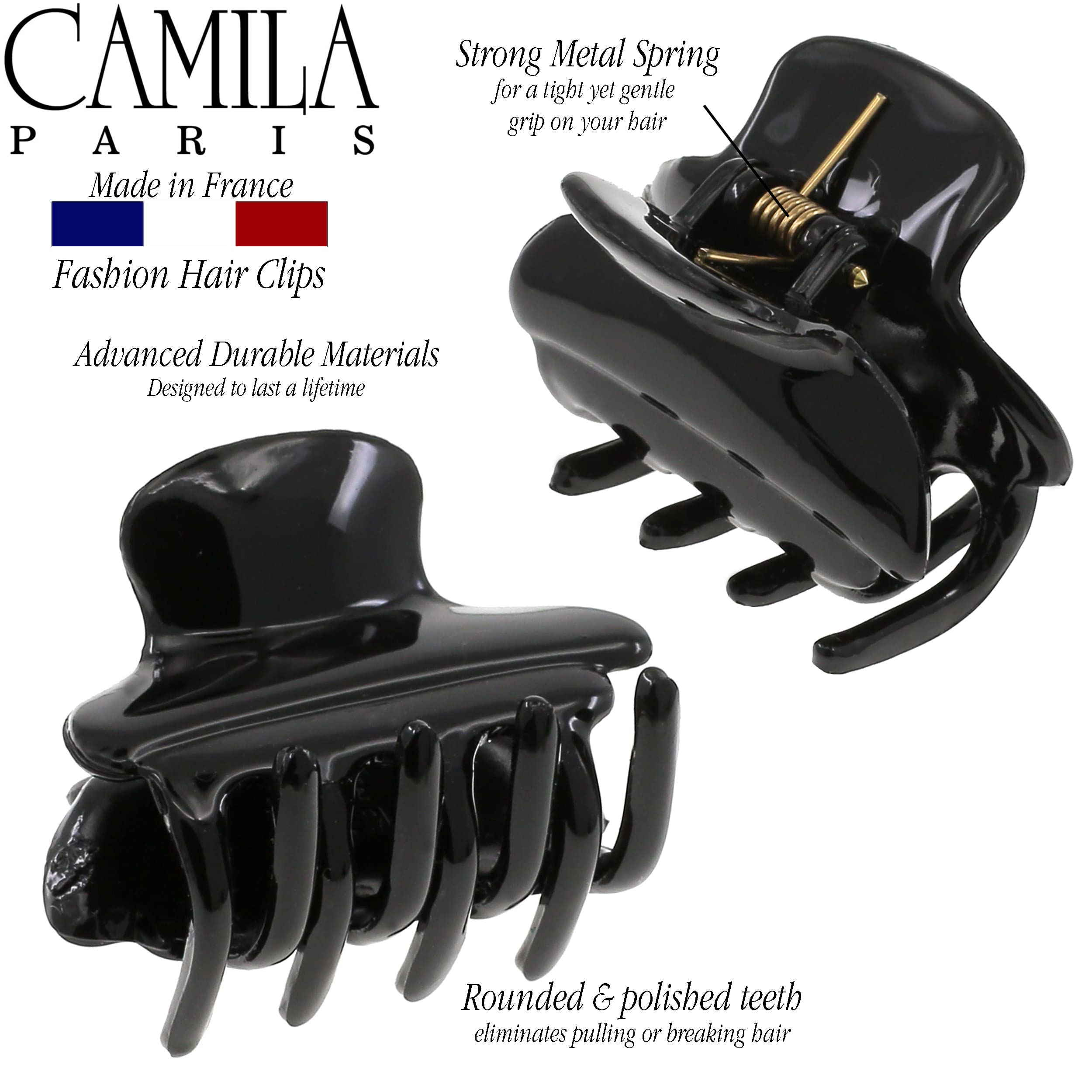 Camila Paris CP3554 French Small Hair Clips for Women, 1.5" Small Claw Clip Fashion Styling Mini Hair Clip Accessories for Women, Strong Hold No Slip Grip Cute Claw Clips, Made in France