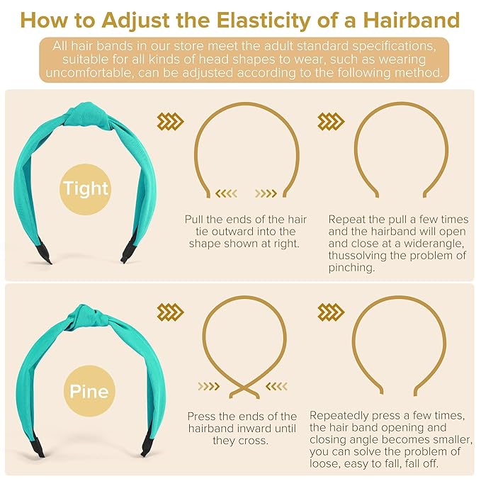 DiyJibb Headbands for Women Girls - 6PCS Stylish Top Knotted Headbands - Knotted Headband for Women - Head Bands Wide Hairband Hair Accessories