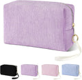 Tampon Holder for Purse, Corduroy Period Bag Sanitary Napkin Storage Bag for Girls Womens, Portable Feminine Emergency Pad Period Pouch (Purple)