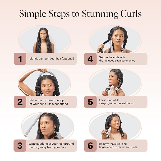 Kitsch Satin Heatless Curls Overnight Set - Silver