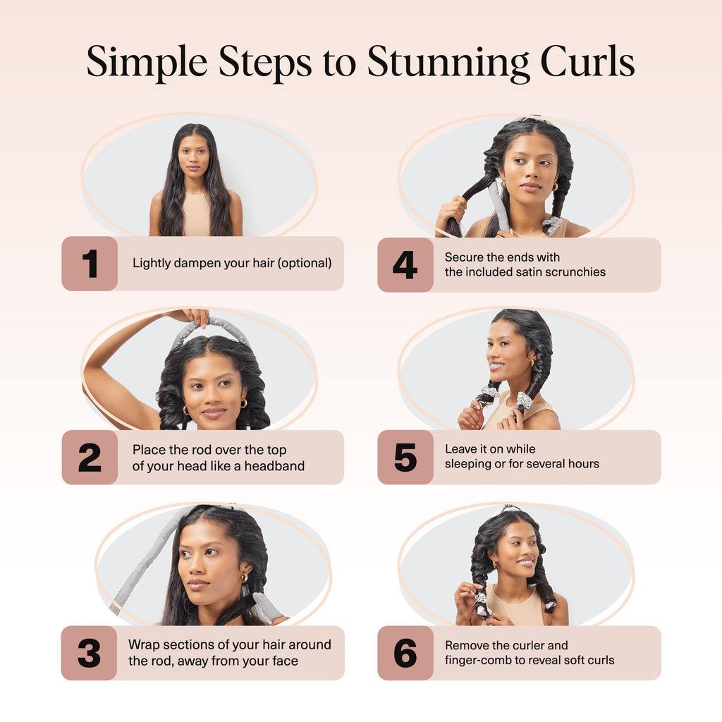 Kitsch Satin Heatless Curls Overnight Set - Silver
