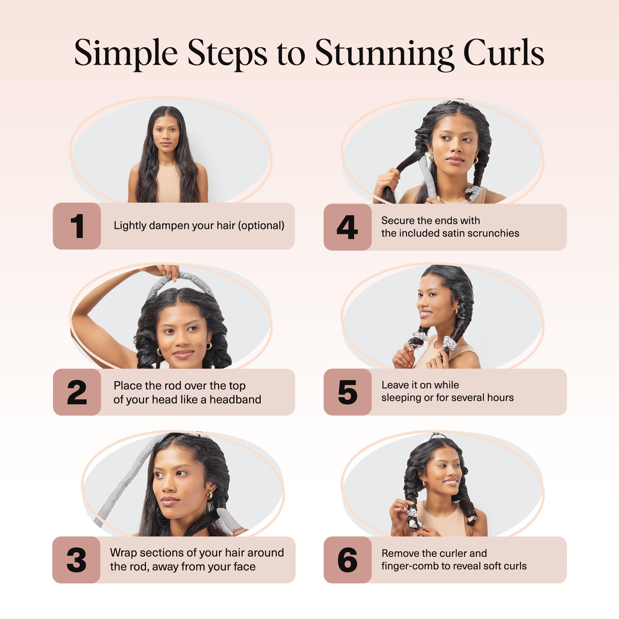 Kitsch Satin Heatless Curls Overnight Set - Silver