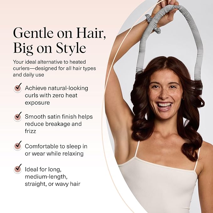 Kitsch Satin Heatless Curls Overnight Set - Silver