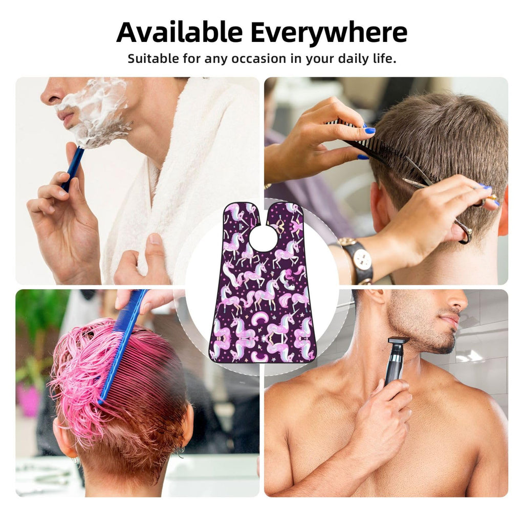 YQxwJL Unicorns Pinks Print Beard Bib Shaving Apron, Beard Hair Trimming Cape Gift For Dad