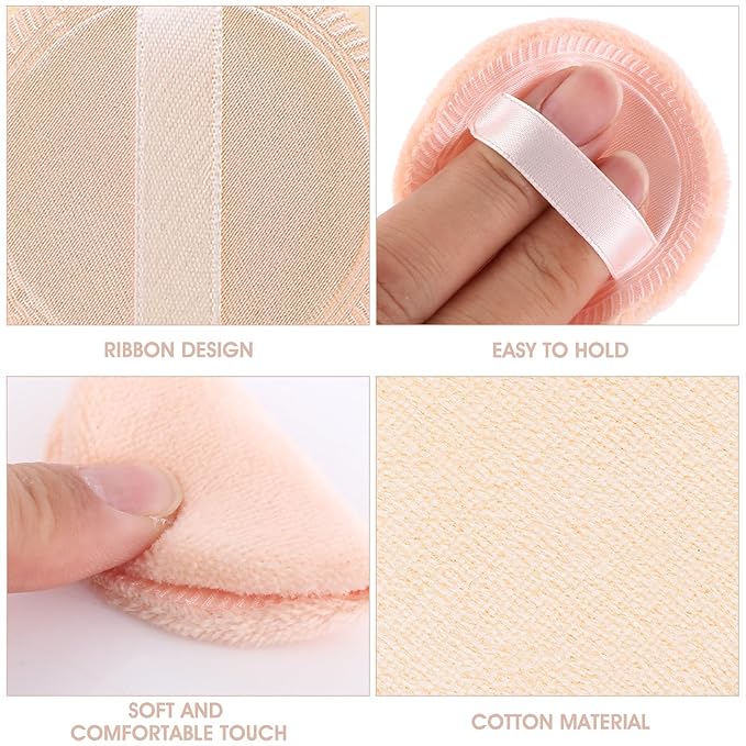 Molain Powder Make Up Puff For Face Makeup Setting 12 PCS Mini Pressed Loose Powder Body Make Up Sponge Blending Applicator Cosmetics Small Velour Beauty Press Foundation Pads Wet And Dry Makeup