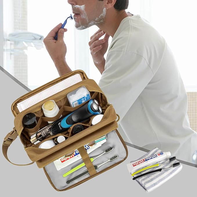 Prokva Tactical Toiletry Travel Bag for Men, Dopp Kit Shaving Organizer Bag