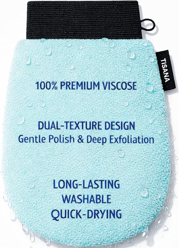 Exfoliating Glove for Shower – Dual-Sided Scrubber Mitt – Deep Exfoliation Washcloth Mittens – Dead Skin & Tan Remover for Body – Body & Face Exfoliator Loofah Wash Cloths for Showering (1-Pack)
