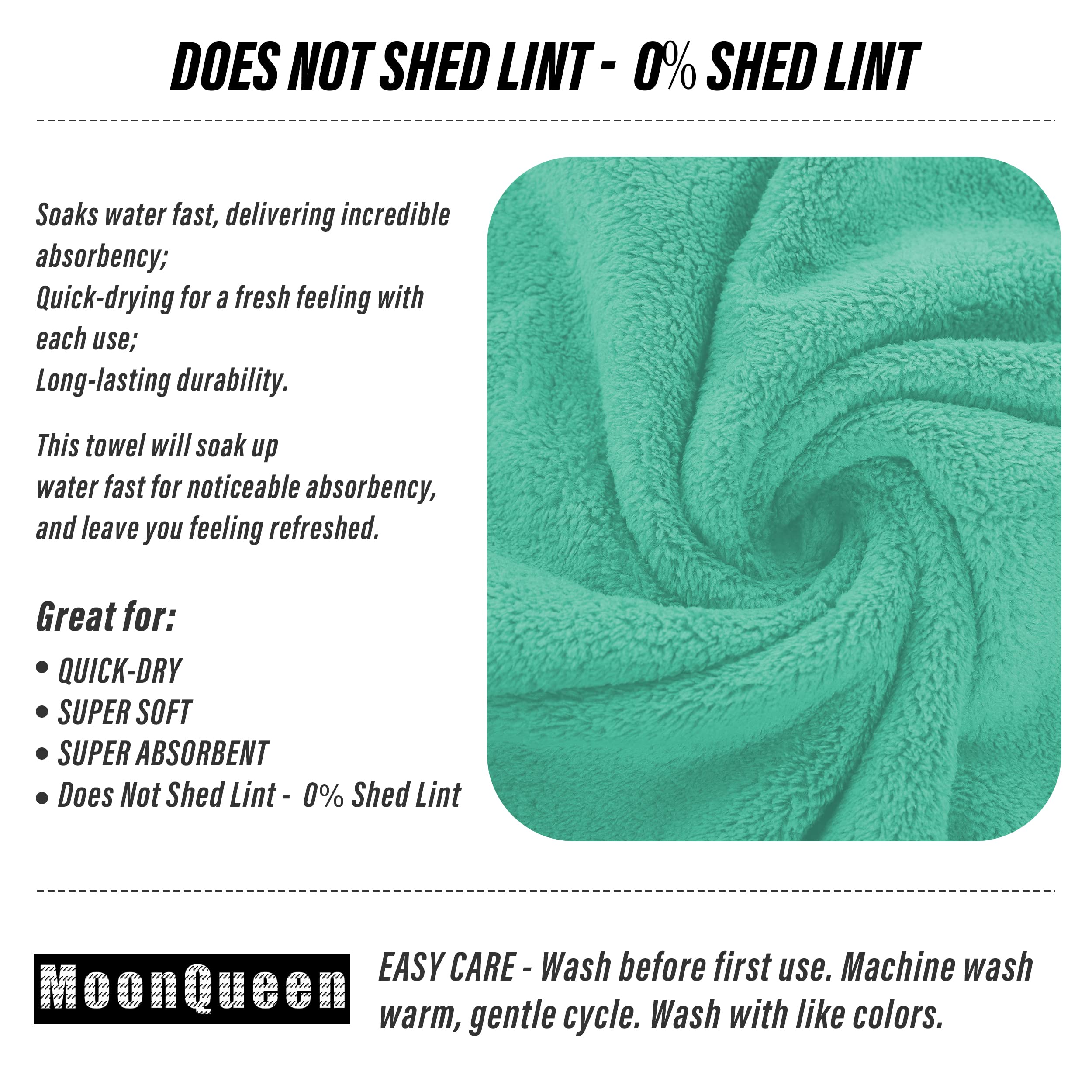 MOONQUEEN 18 Pack Premium Hand Towels - Quick Drying - Microfiber Coral Velvet Highly Absorbent Towels - Multipurpose Use as Hotel, Bathroom, Shower, Spa, Hand Towel 16 x 28 inches (Aqua Green)