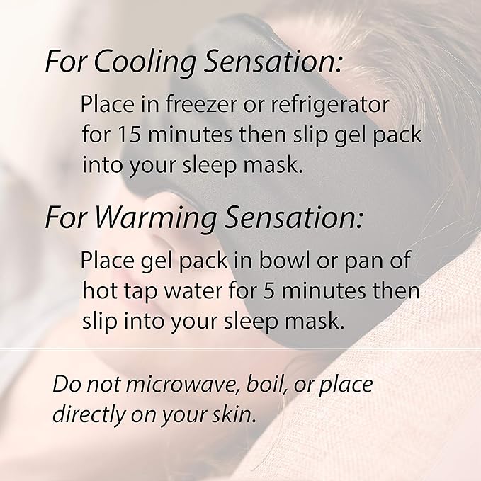 2 Pack Warming or Cooling Insert for Sleep Masks, Eye Mask, Silicone Gel Pack (Red)