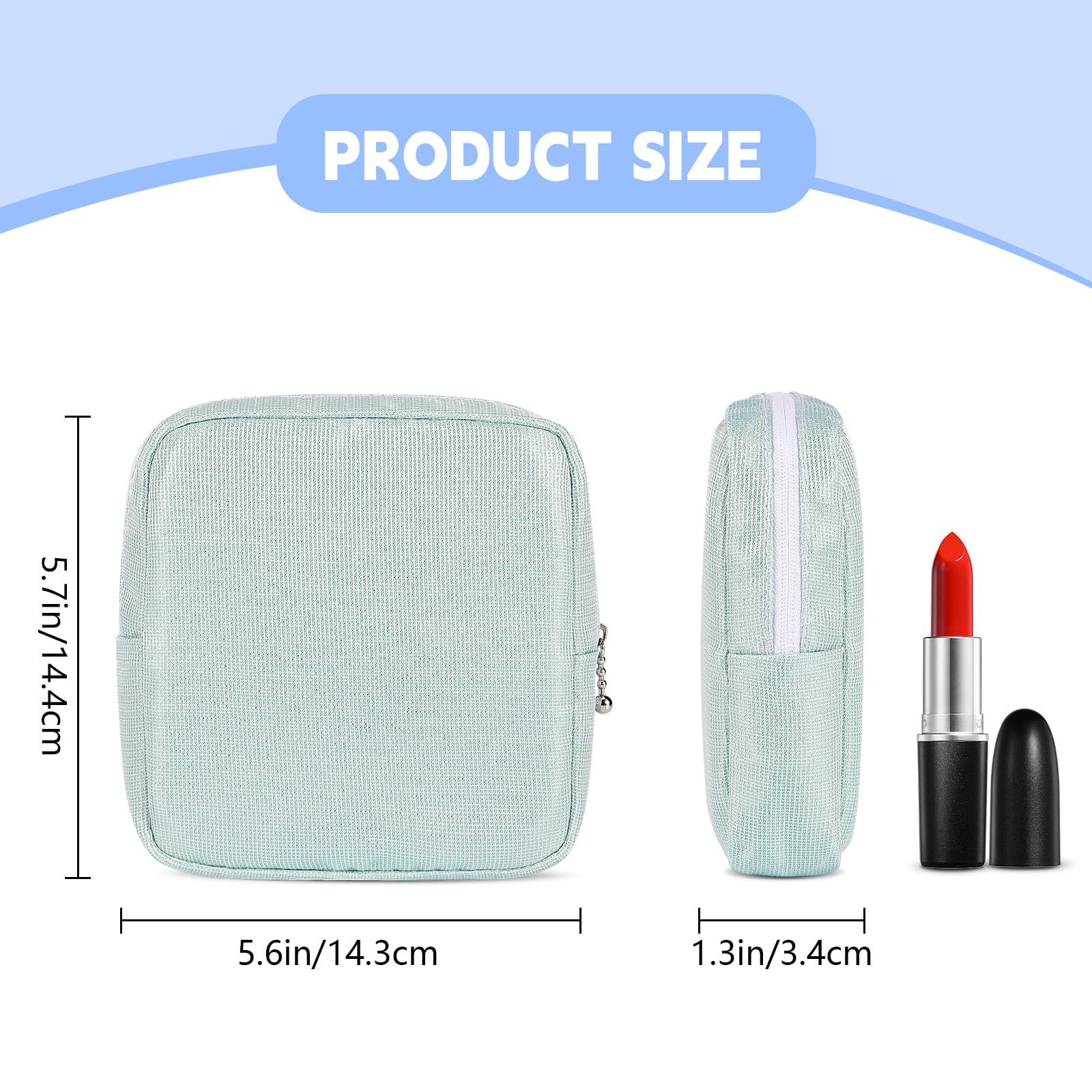 Playexen Period Bag, Sanitary Napkin Storage Bag, Period Pouches Menstrual Pad Bag Tampon Holder for Purse (Glitter-Pink)