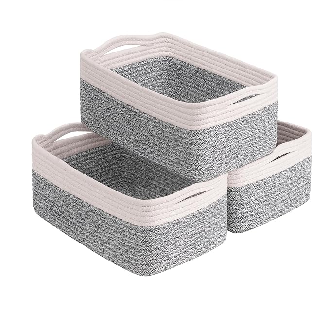 Goodpick 3-Pack Rope Storage Baskets for Gifts, 13 x 8 x 5 in
