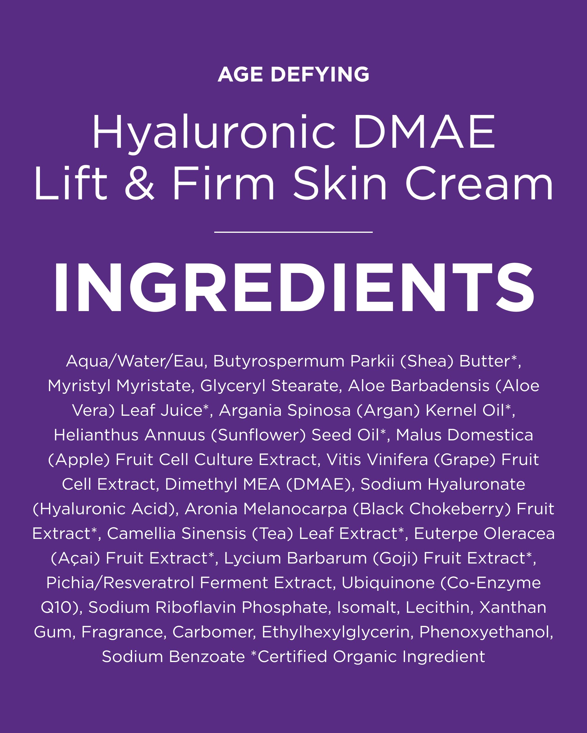 Andalou Naturals Hyaluronic DMAE Lift & Firm Skin Cream (1.7 oz)