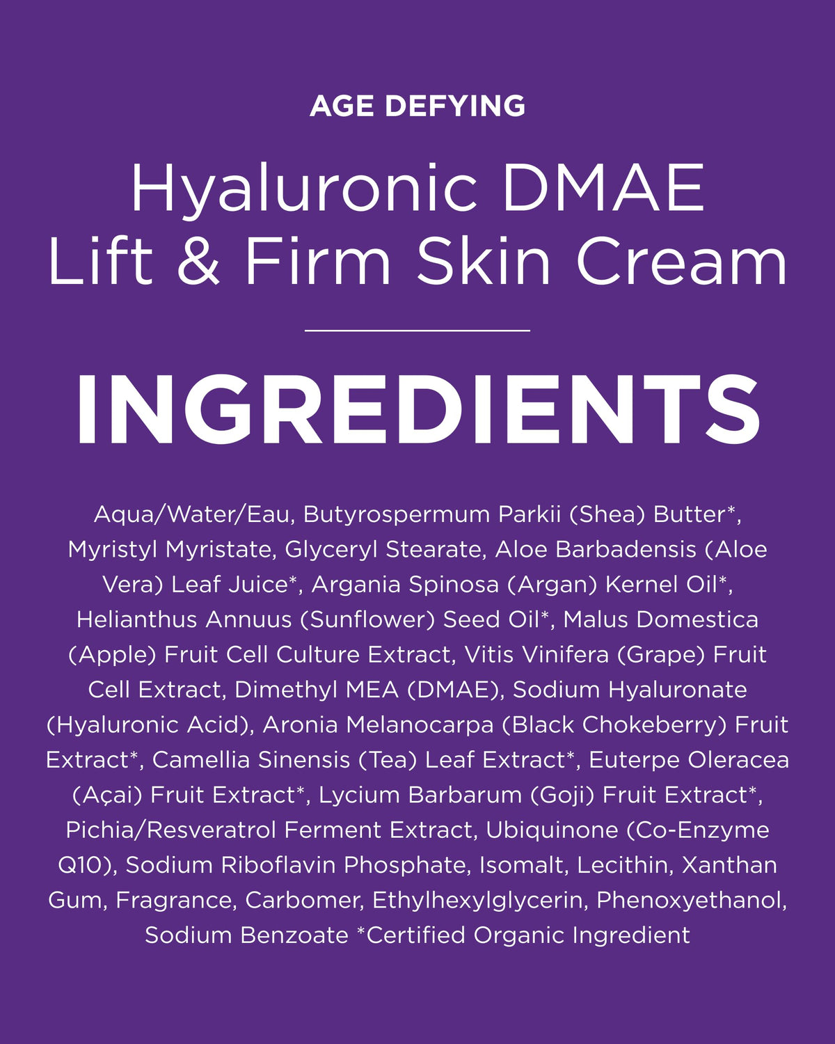 Andalou Naturals Hyaluronic DMAE Lift & Firm Skin Cream (1.7 oz)