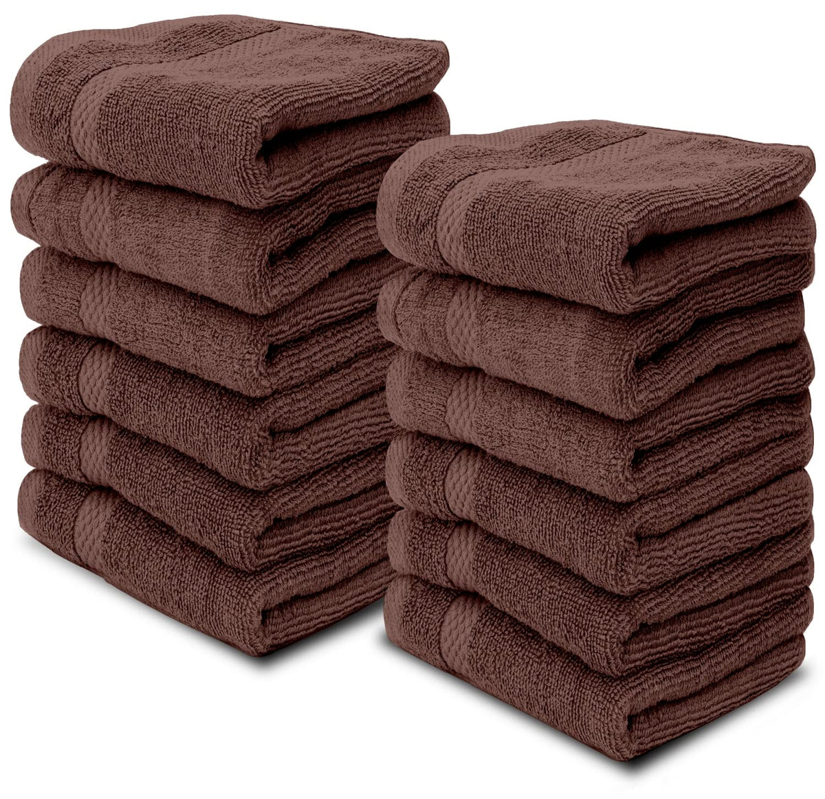 White Classic Luxury Dark Gray Washcloths 12 Pack - 13x13, Turkish Cotton