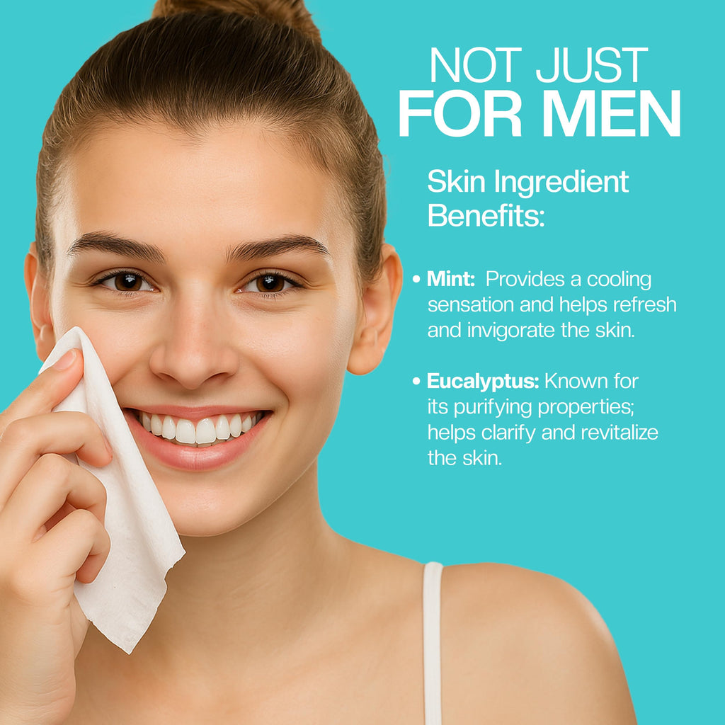 The Nobleman Cooling Face + Body Cleansing Wipes – Refreshing Skincare for Men with Aloe & Eucalyptus, Oil Control, Dirt Removal, Sweat Refresh, Daily Hygiene & After Gym Solution, (4 Pack, 120 Ct)