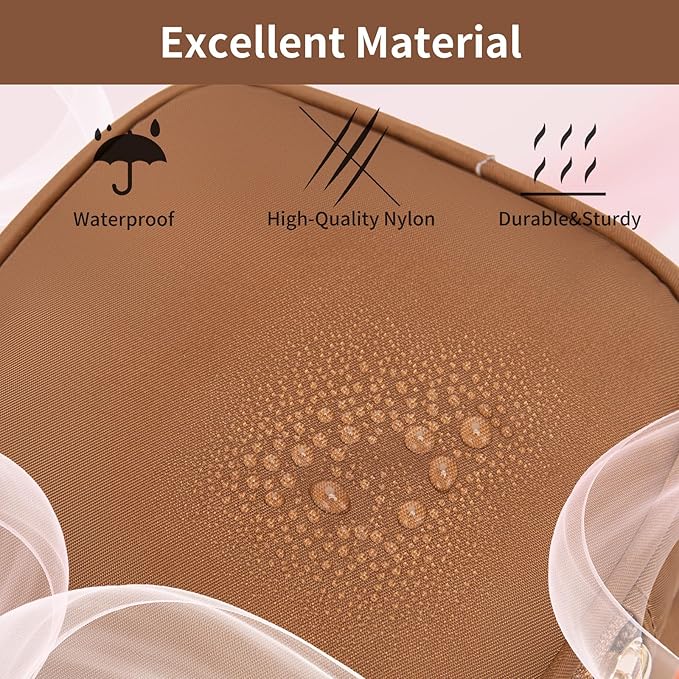 XIAOLER Small Makeup Pouch, Double Zipper Cosmetic Bag, Travel Makeup Bag, Cute Makeup Bag for Purse, Mini Toiletry Bag (Chocolate)