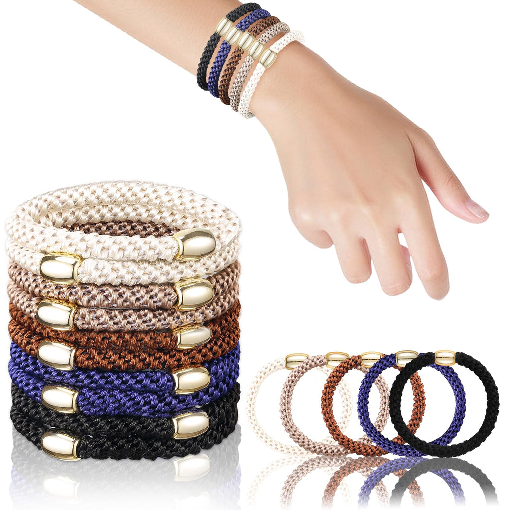 FORENEE 10Pcs Braided Hair Ties for Thick Hair - Classic Dinner
