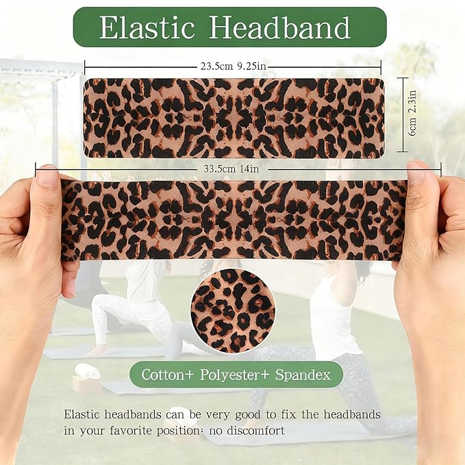 9 Pack Headbands For Women Non Slip Elastic Womens Headbands Head Bands For Women'S Hair Soft Cotton Cloth Fashion Headband For Daily Workout Sports Running Yoga