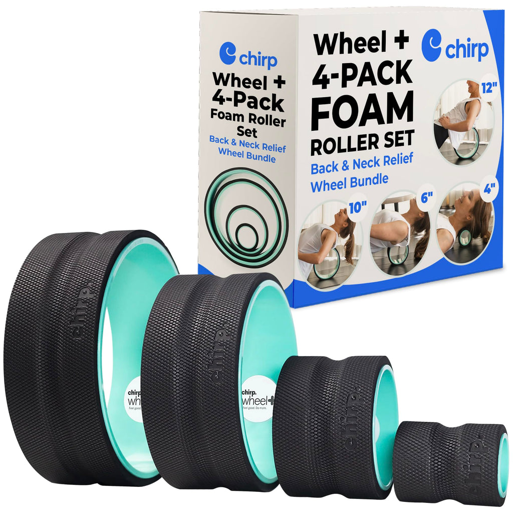 Chirp Wheel+ Foam Roller 4-Pack, Back & Neck Pain Relief, Mint