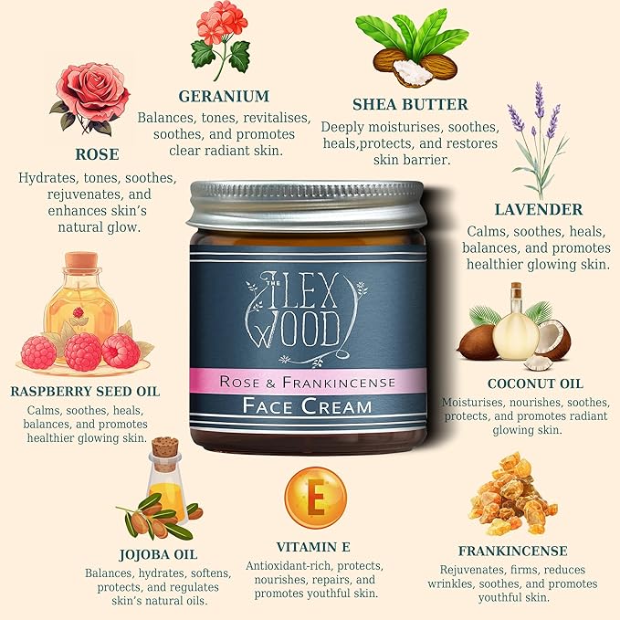 The Ilex Wood Rose & Frankincense Natural Face Cream 2.03 fl oz