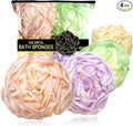 Loofah Sponge 70g, Large Exfoliating Bath Sponge, 4 Pack
