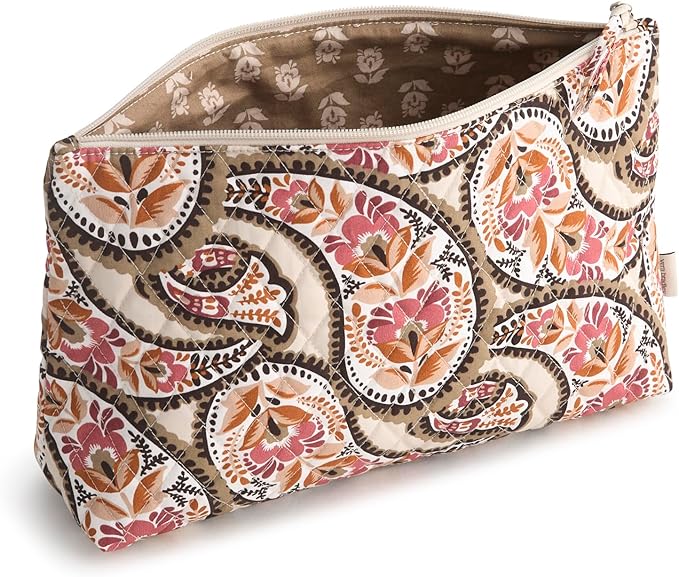 Premium Cotton Large Pouch, Blooming Paisley, One Size