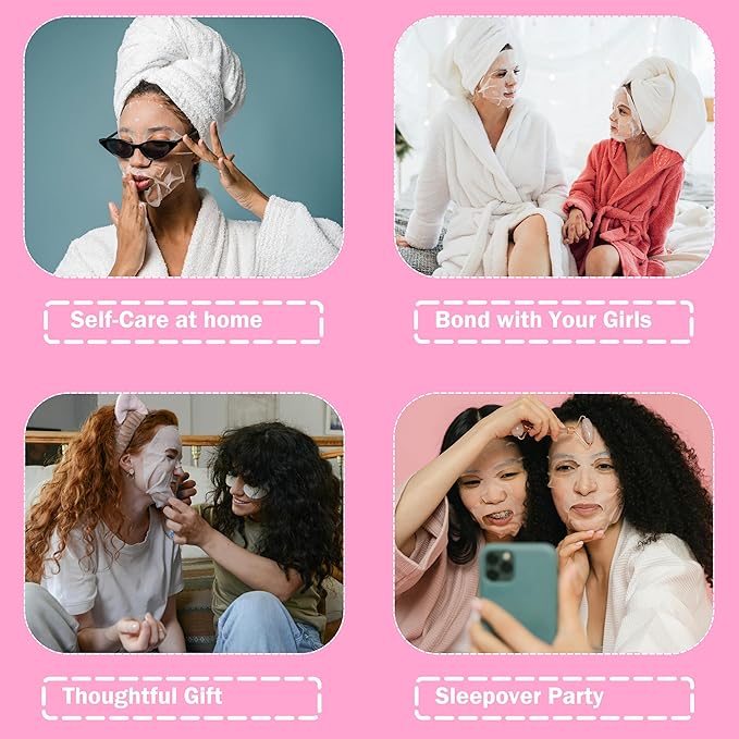 Meleell 40 Pack Collagen Face Masks Skincare Bulk for All Skin Types,Hydrating Spa Sheet Mask for Sensitive Skin, Facial Mask Sets For Women Skin Care,Hydrating Face Mask Gifts Set for Teen Girls