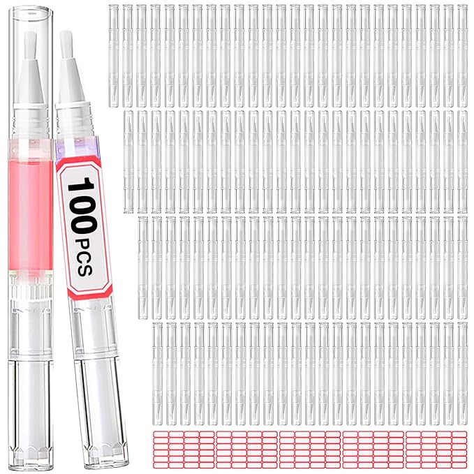 DupakSYS 3ml 100Pcs Nail Oil Pen, Empty Cuticle Oil Pen For Nail Growth