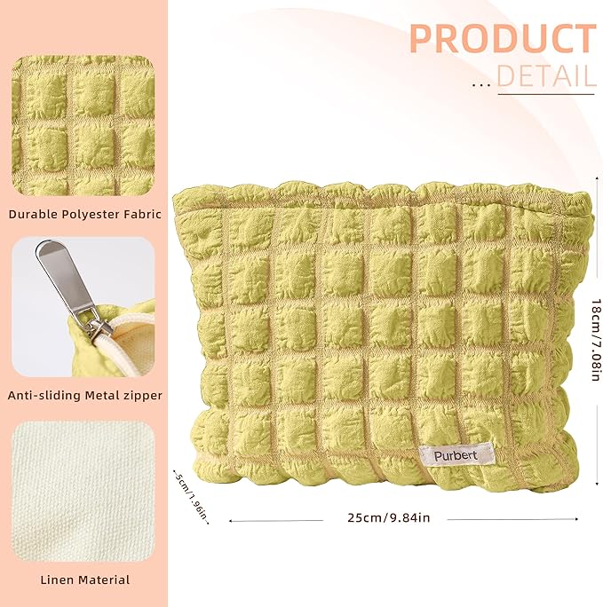 Purbert Bubble Cloud Makeup Bag - Large Capacity Travel Cosmetic Organizer