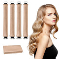 RBNN Heatless Hair Curlers, Satin Foam Rollers, Overnight Curling Rods for Long Hair, 5 Count (Khaki)