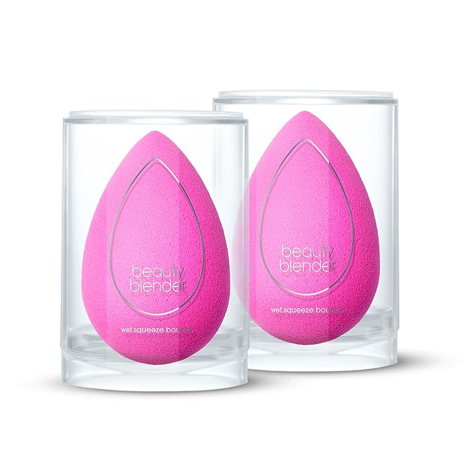 Beautyblender Original Pink Makeup Sponges | Super-Soft Blending Foam for Foundations, Powders & Creams | Reusable & Washable, Vegan & Cruelty Free, Streak-Free Finish - Pack of 2