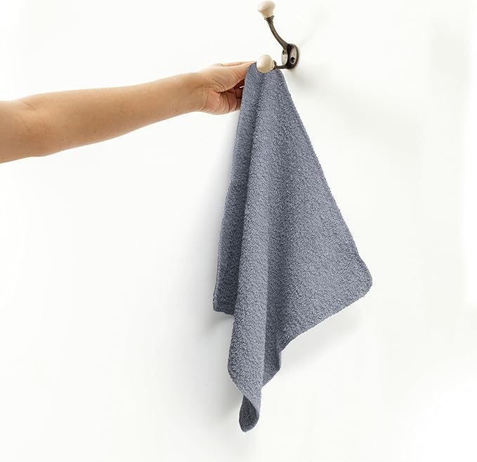 Terry Washcloths – 12x12 Inches – Pack of 10 – Grey & White – Highly Absorbent, Soft Feel and Multipurpose Cotton Wash Cloths for Everyday Use