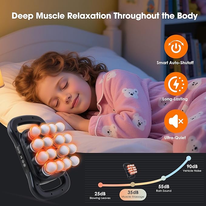 GAXEZO 16 Head Massage Gun Set, Deep Tissue Percussion Massager, 2600mAh Electric Massage Tools with 9 Styles & Levels, Black