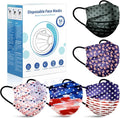 Disposable Face Mask for Adults - USA Flag Designs Masks, 4 Ply Masks Disposable 50 Pack, Colorful Dust Protective Breathable Individually Wrapped FaceMask for Women Men