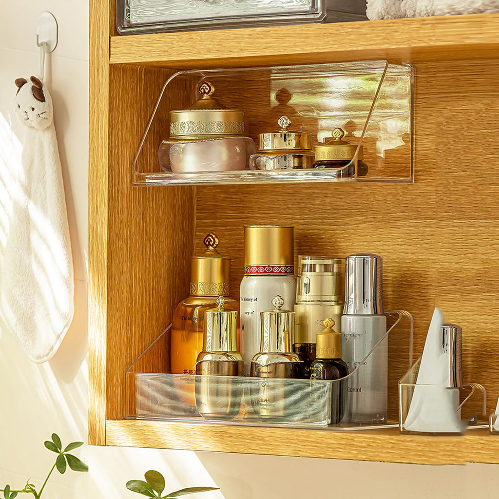 MORNITE Medicine Cabinet Organizer Shelf, Vanity Trays for Bathroom Counter, Cosmetic Storage Tray, Makeup Organizer, Beauty Organizer