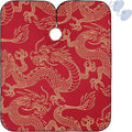 Visesunny Barber Cape - Red Pattern Polyester Hair Cutting Salon Apron Anti-Static Water-Resistant Shaving Cloth Bib