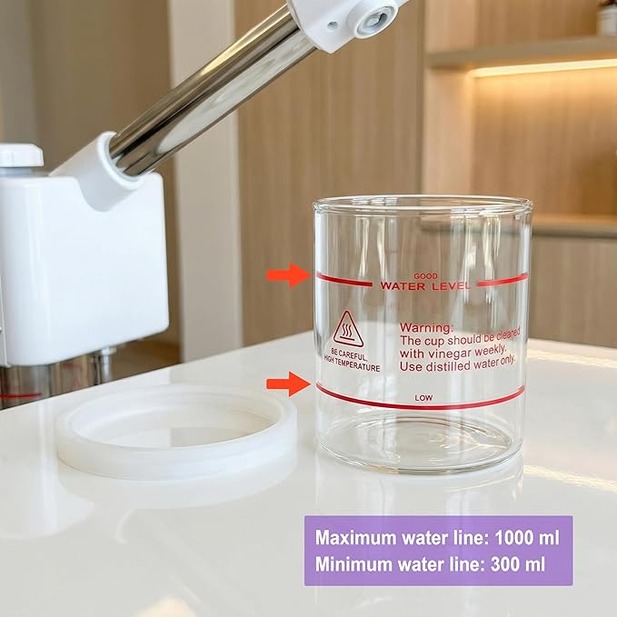 Elitzia Accessories Transparent Glass Steamer Jar Spare Parts of Facial Steamer ETBL1(Height 13cm)